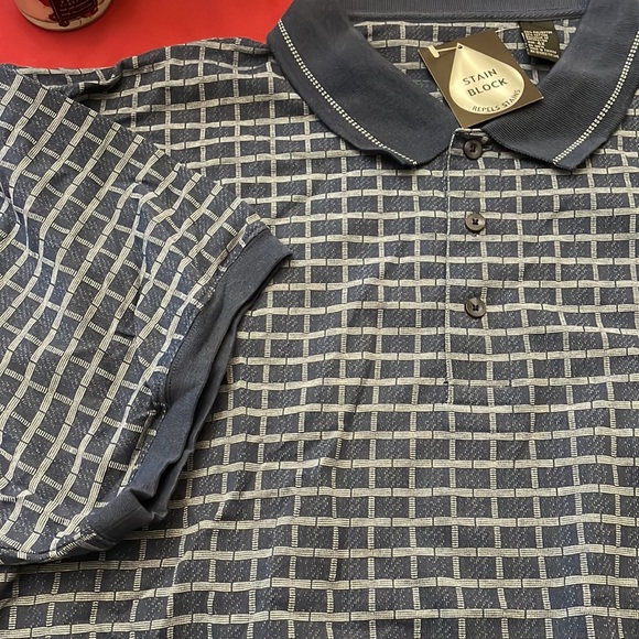 Men’s Thompson Shirtmaker’s polo blue & white shirt sleeve casual shirt. Size 4X - Picture 3 of 4